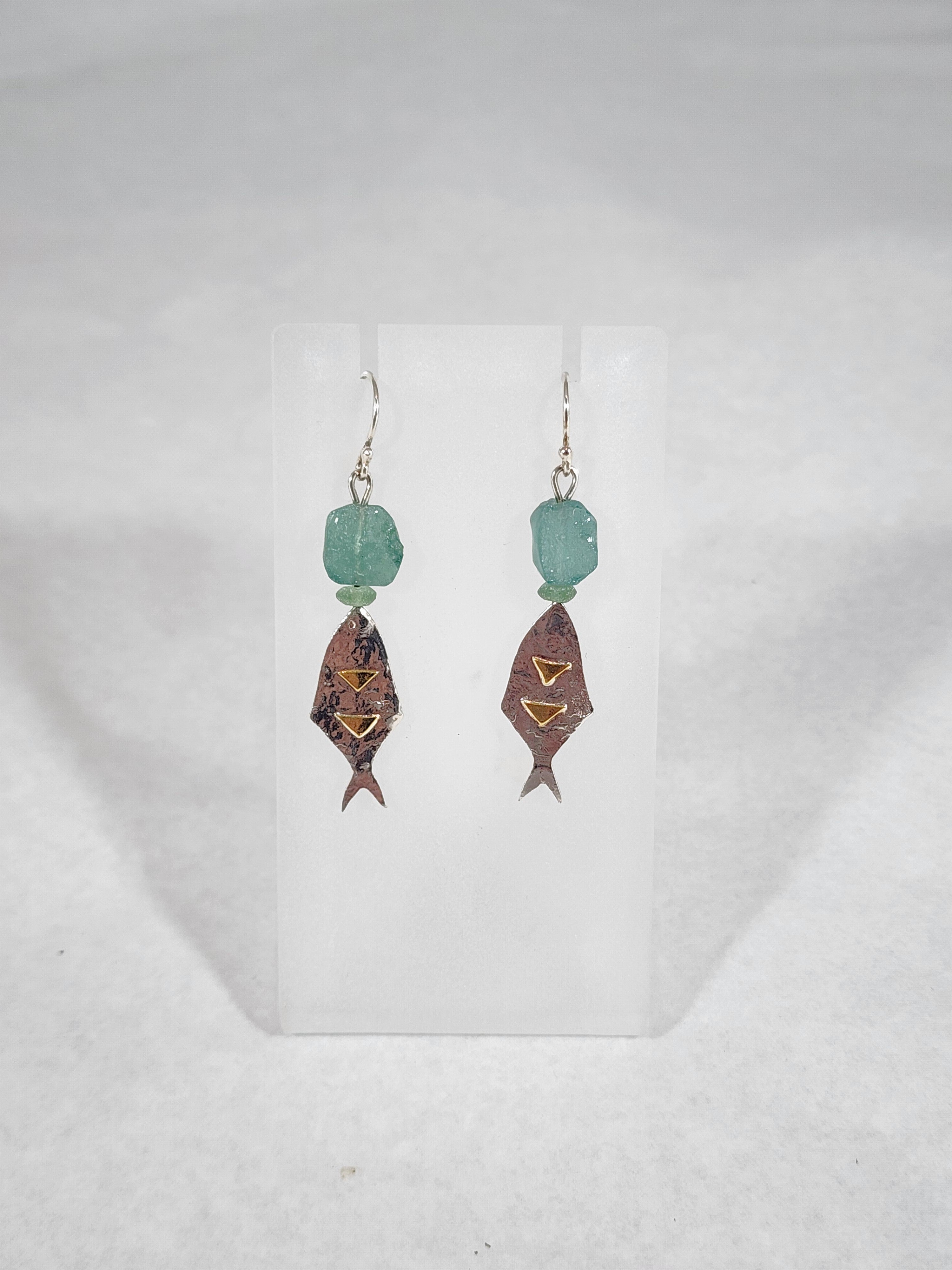 Maomao Dark Green Glass Bead - Earring