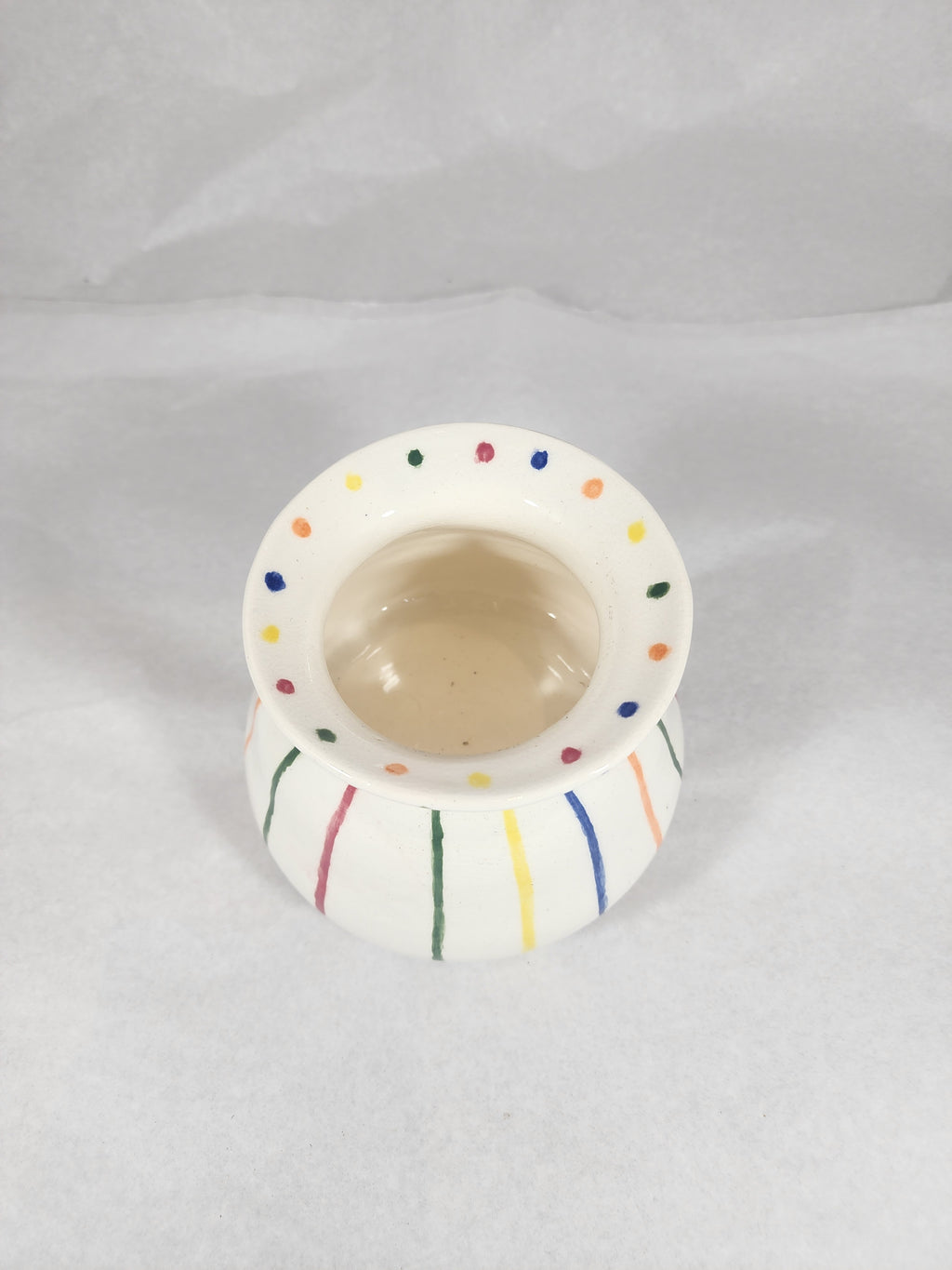 Medium Vase - Clear Glaze with Stripes