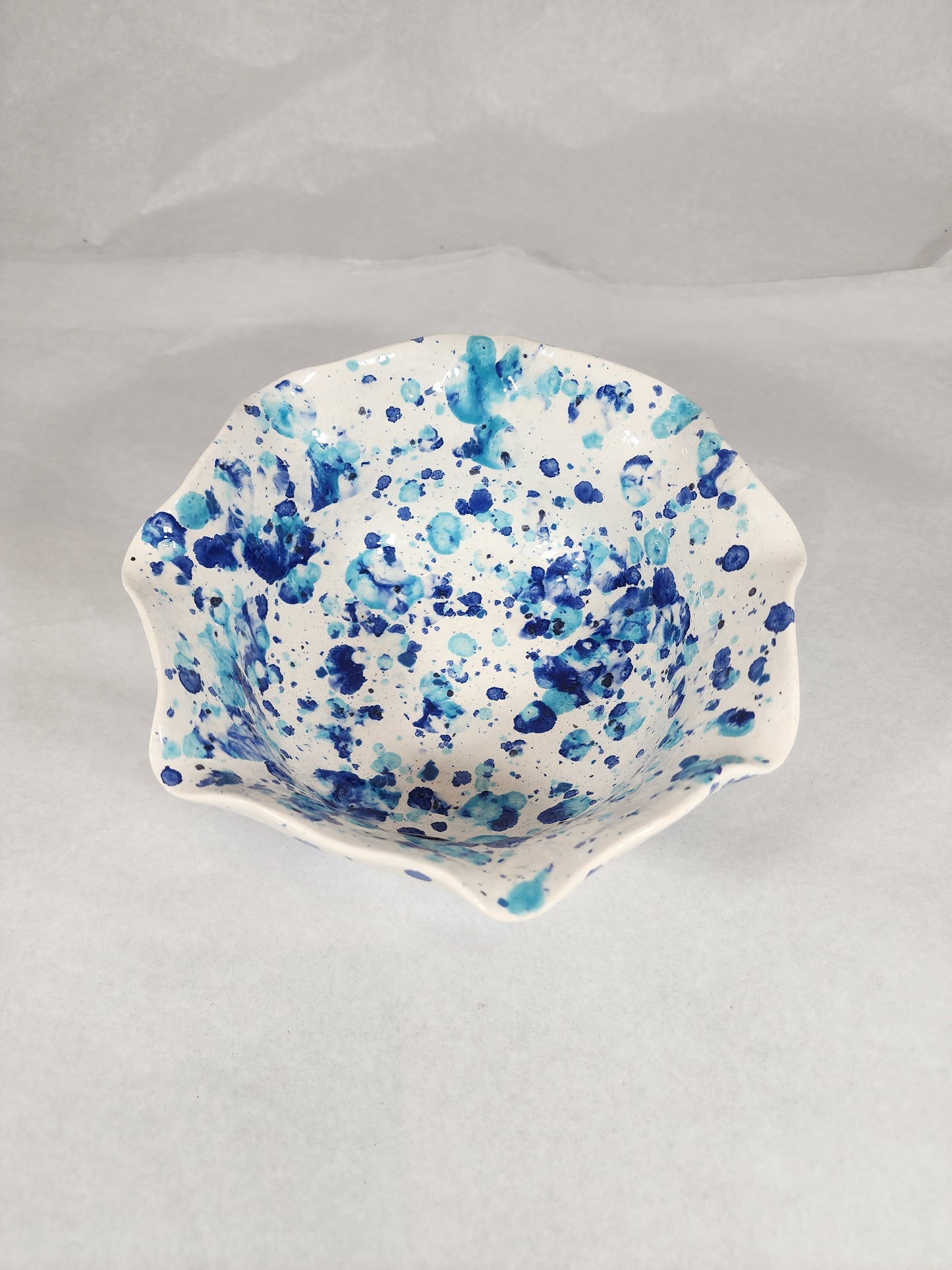 Scalloped Bowl - Blue Eyes