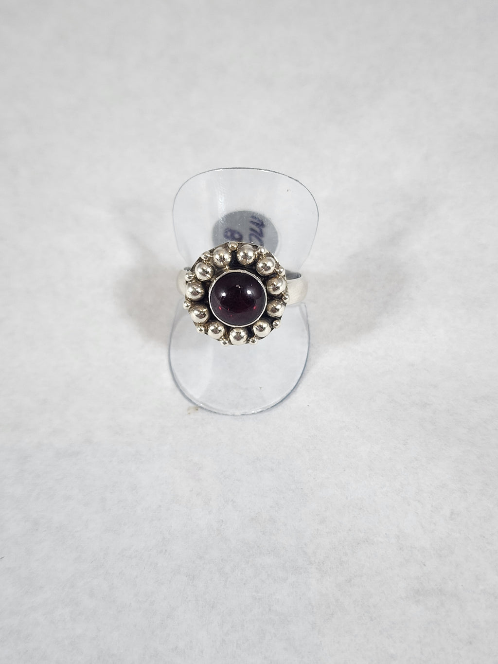 Large Bezel Set Garnet- Ring