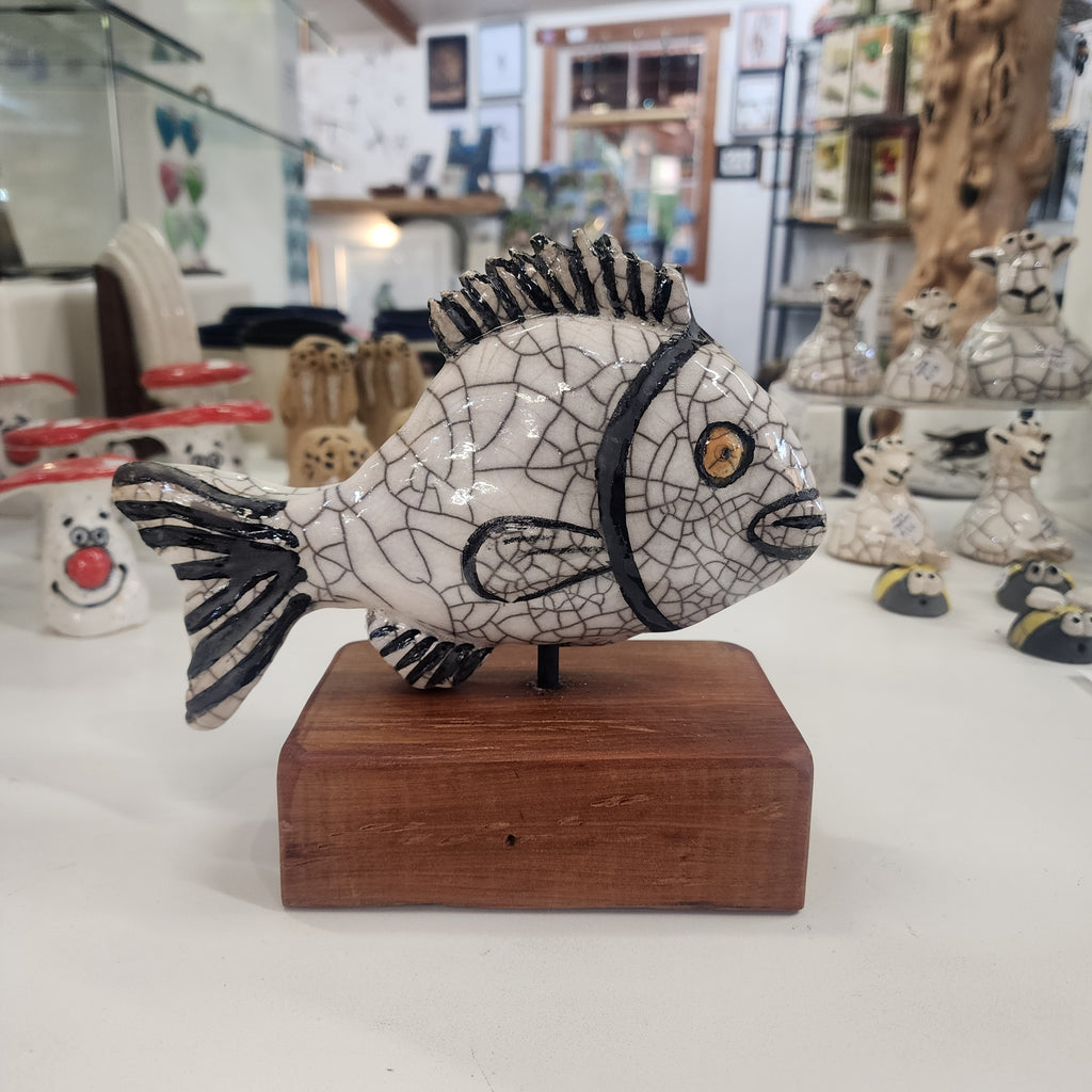 Fish on Rimu Stand - Ceramic