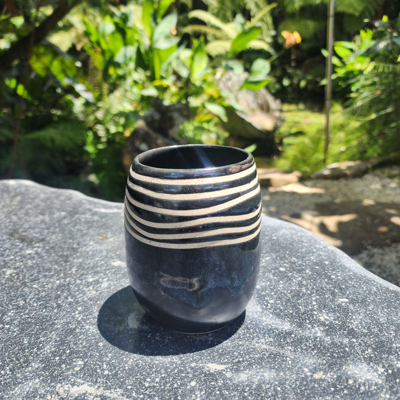 Black Stripe Vase - Short