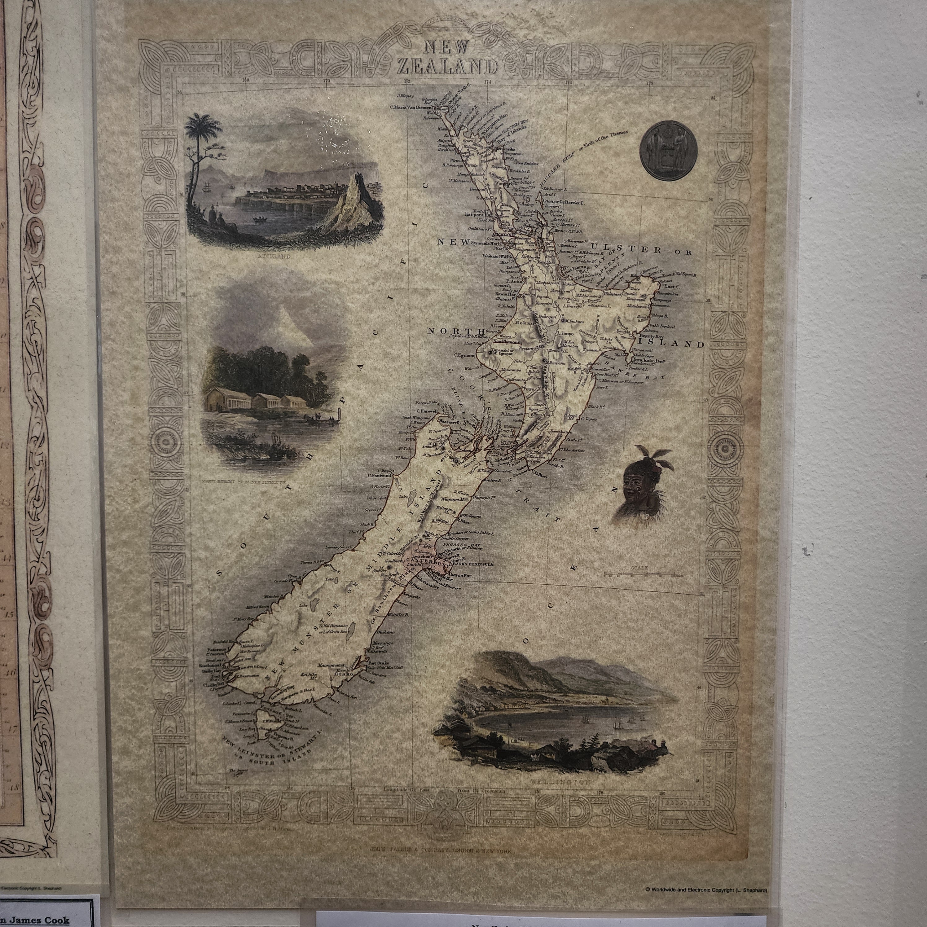 Rapkin Historical NZ Map - Paper Print