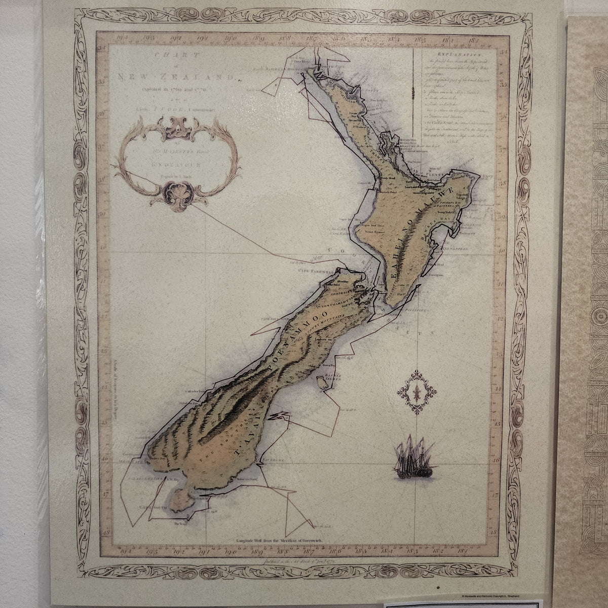 Captain Cook Map Poster Captain Cook Map - Paper Print – Gallery Helena Bay