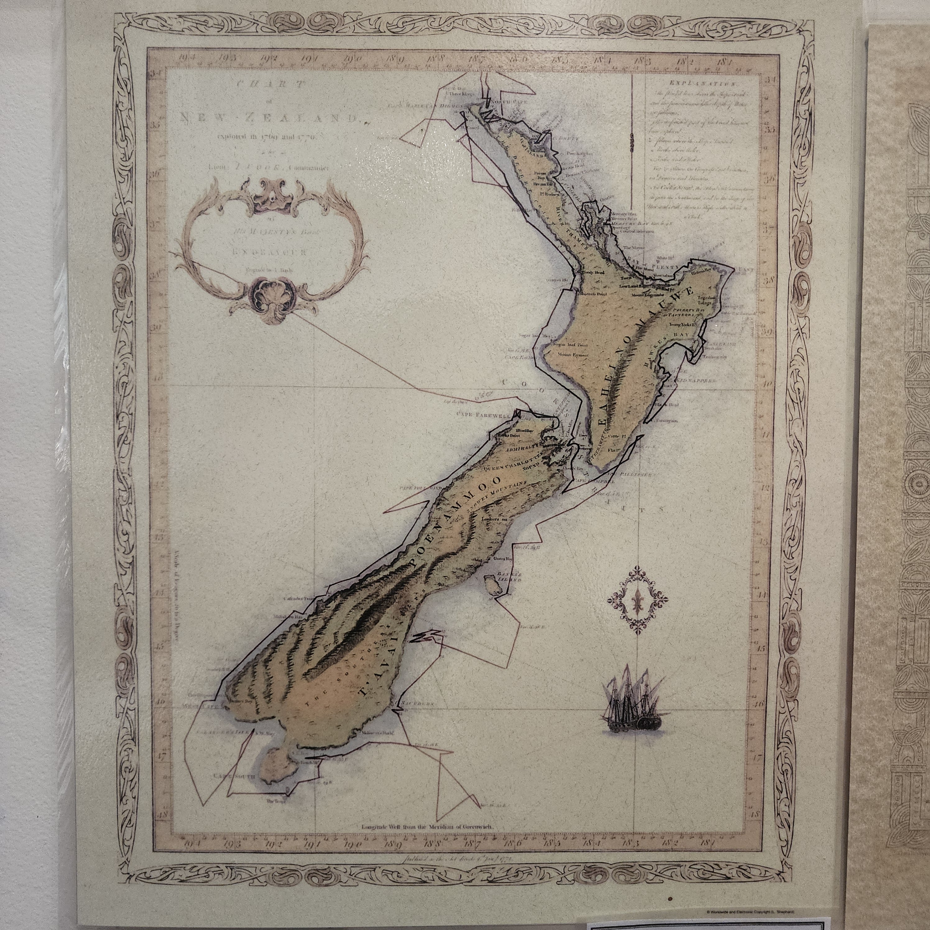 Captain Cook Map - Paper Print