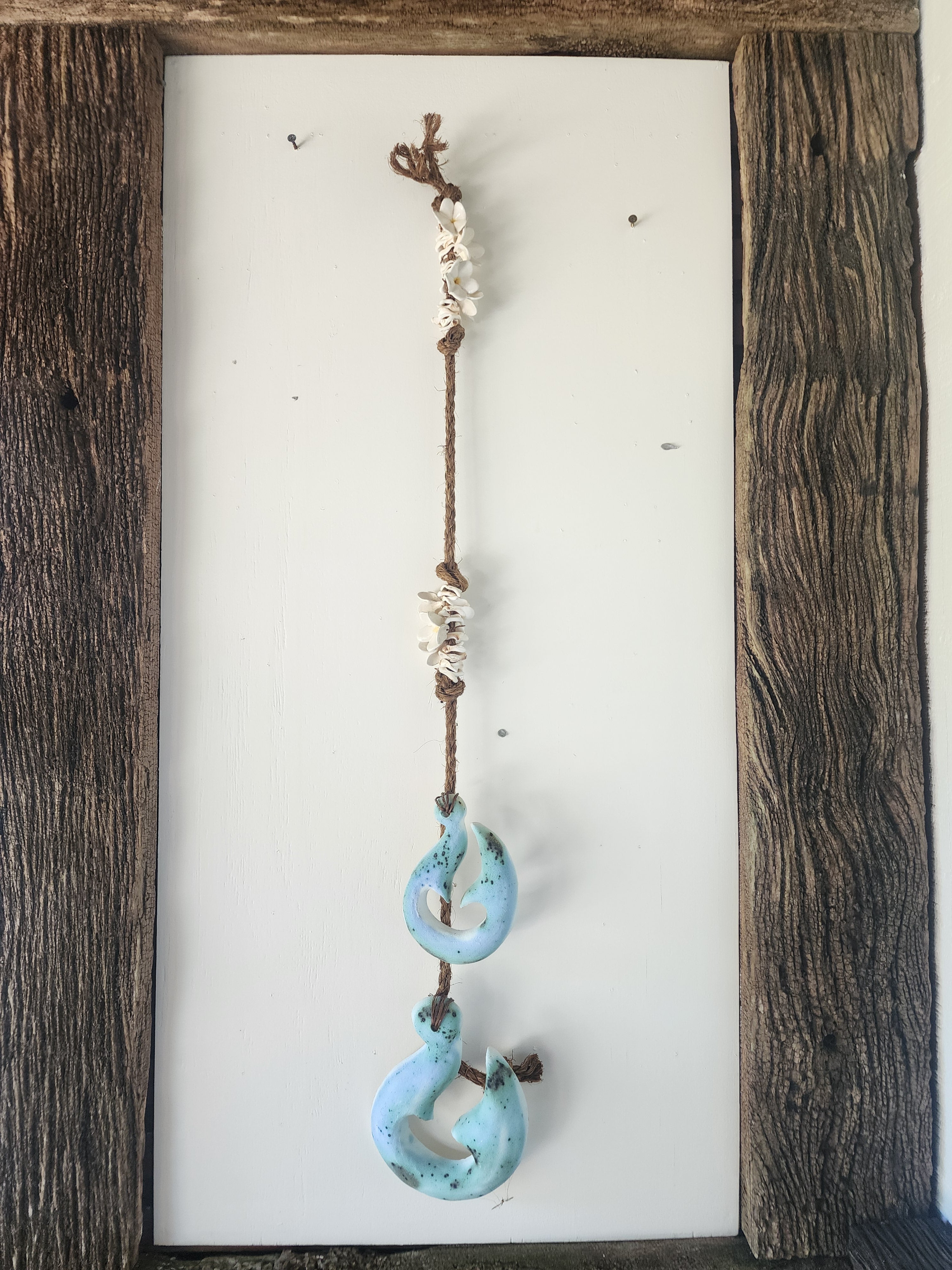 Hooks with Shells - Wall Hanging