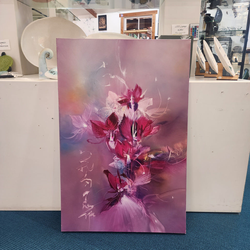 See the Buddha in a Blossoming Flowers - Original Painting
