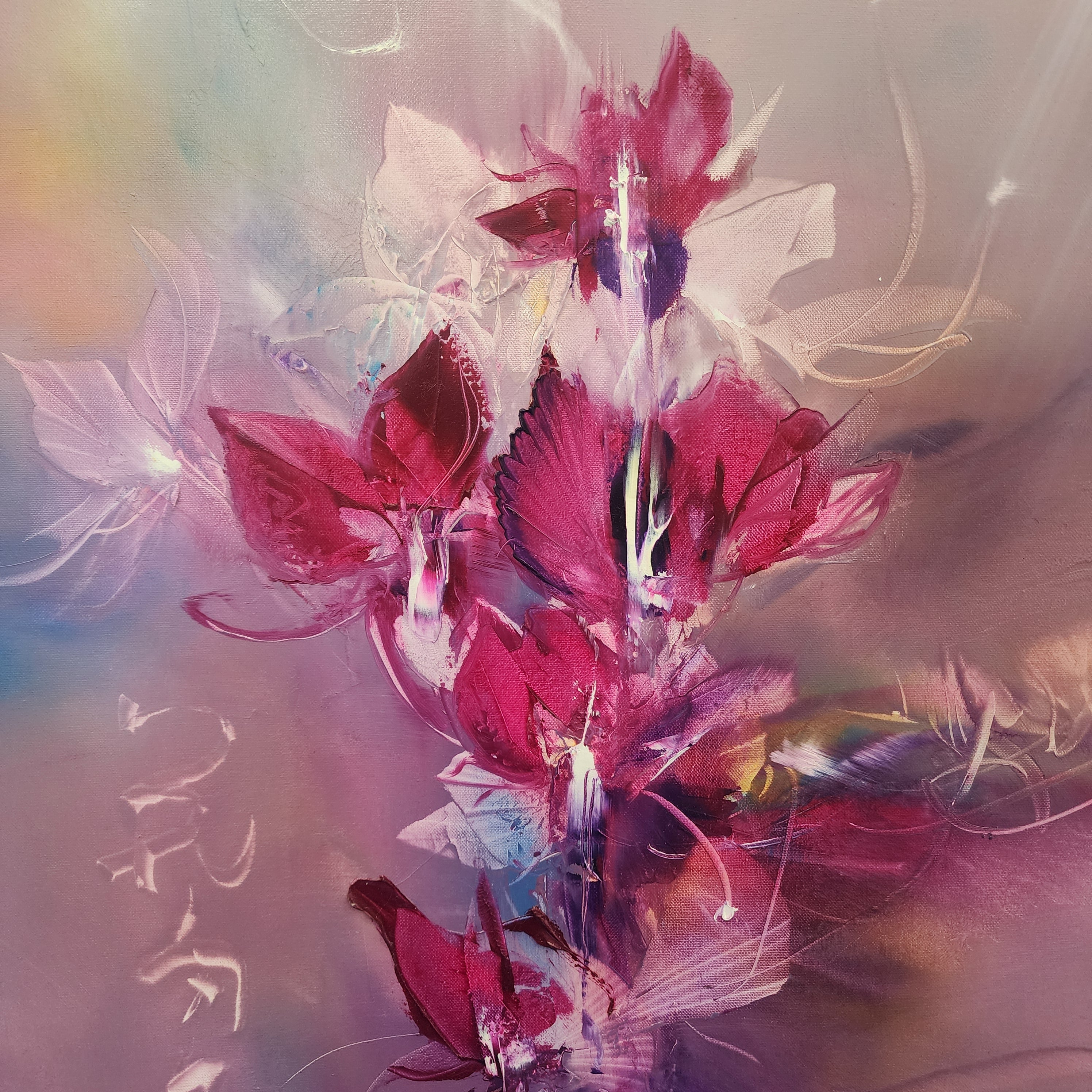 See the Buddha in a Blossoming Flowers - Original Painting