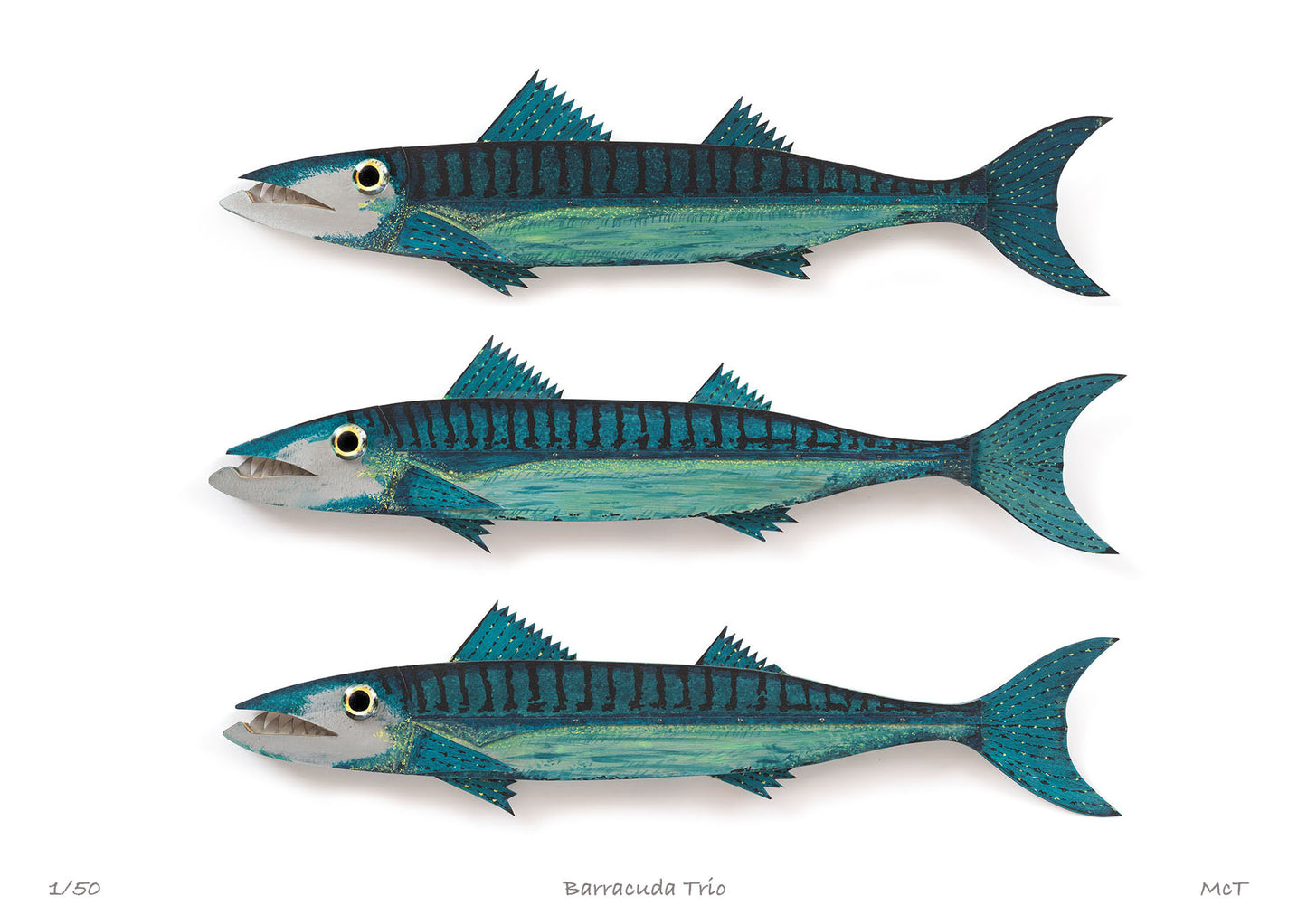 Trio of Barracuda Art