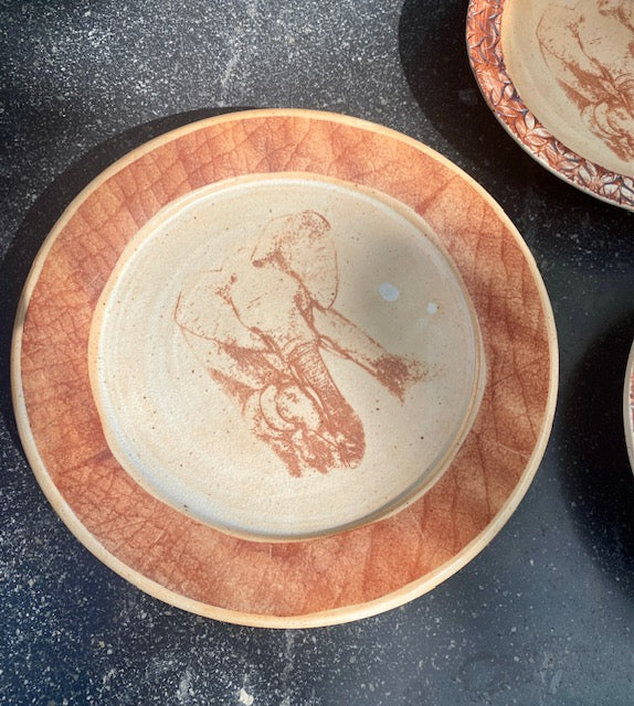 Elephant plate & bowls