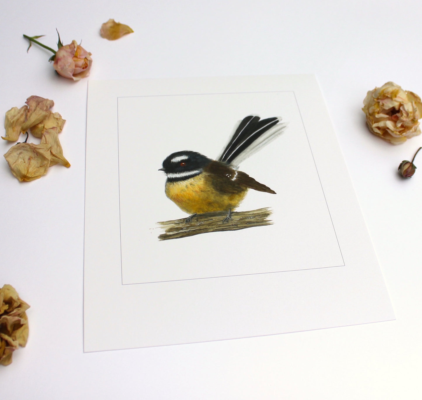 Piwakawaka on Log - Print