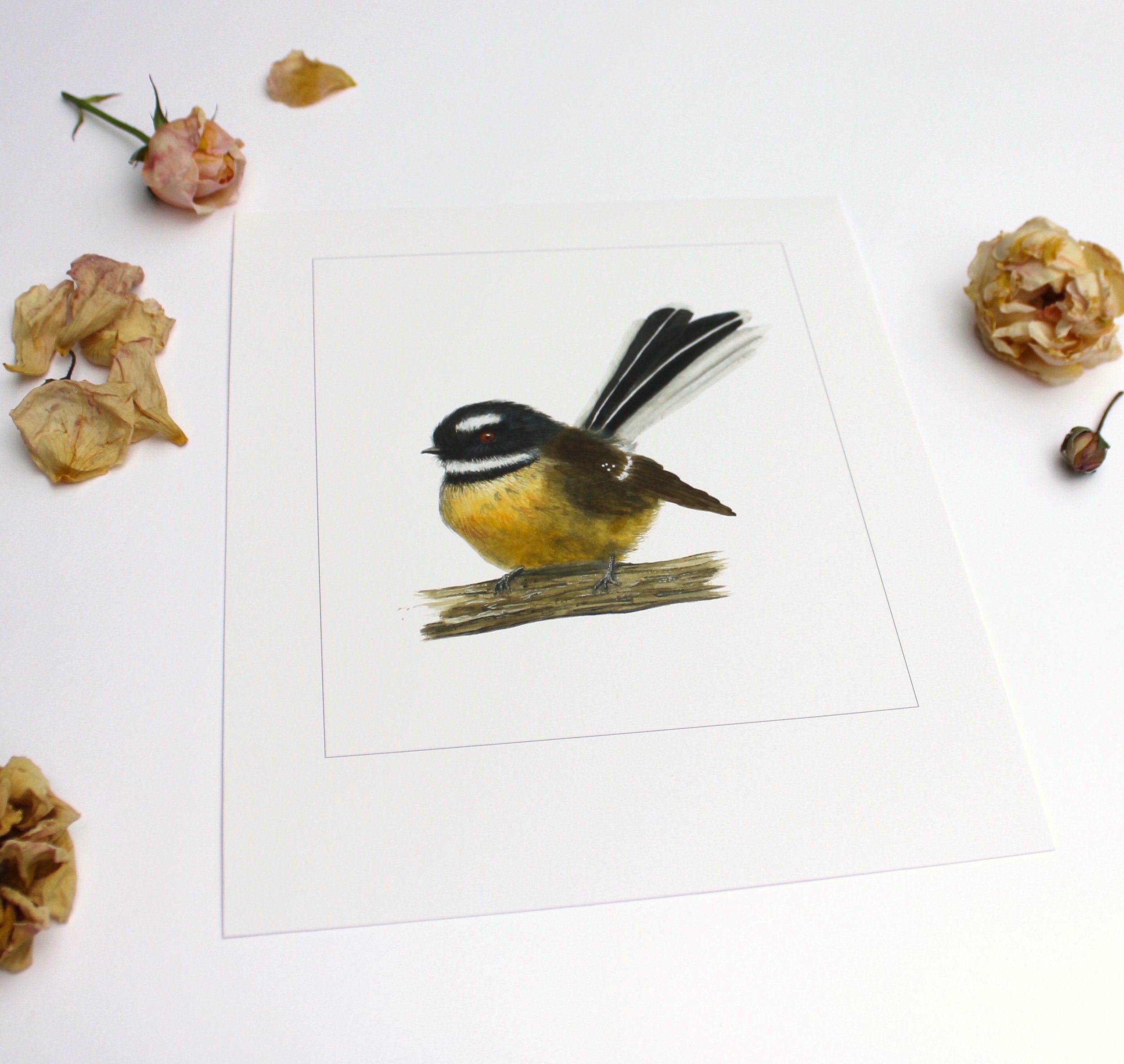 Piwakawaka on Log - Limited Edition Print
