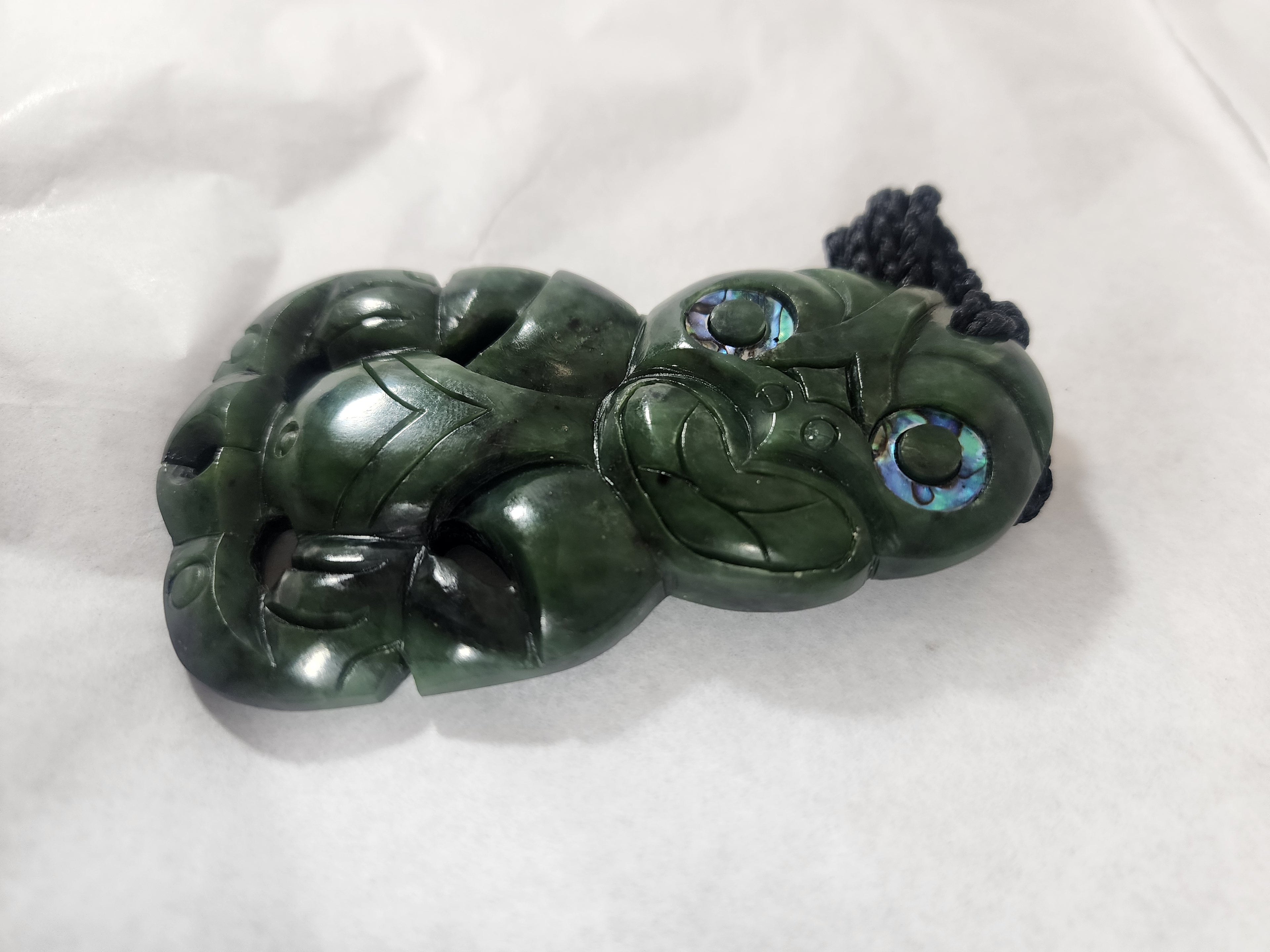 XL Tiki with Paua Eyes - Pounamu
