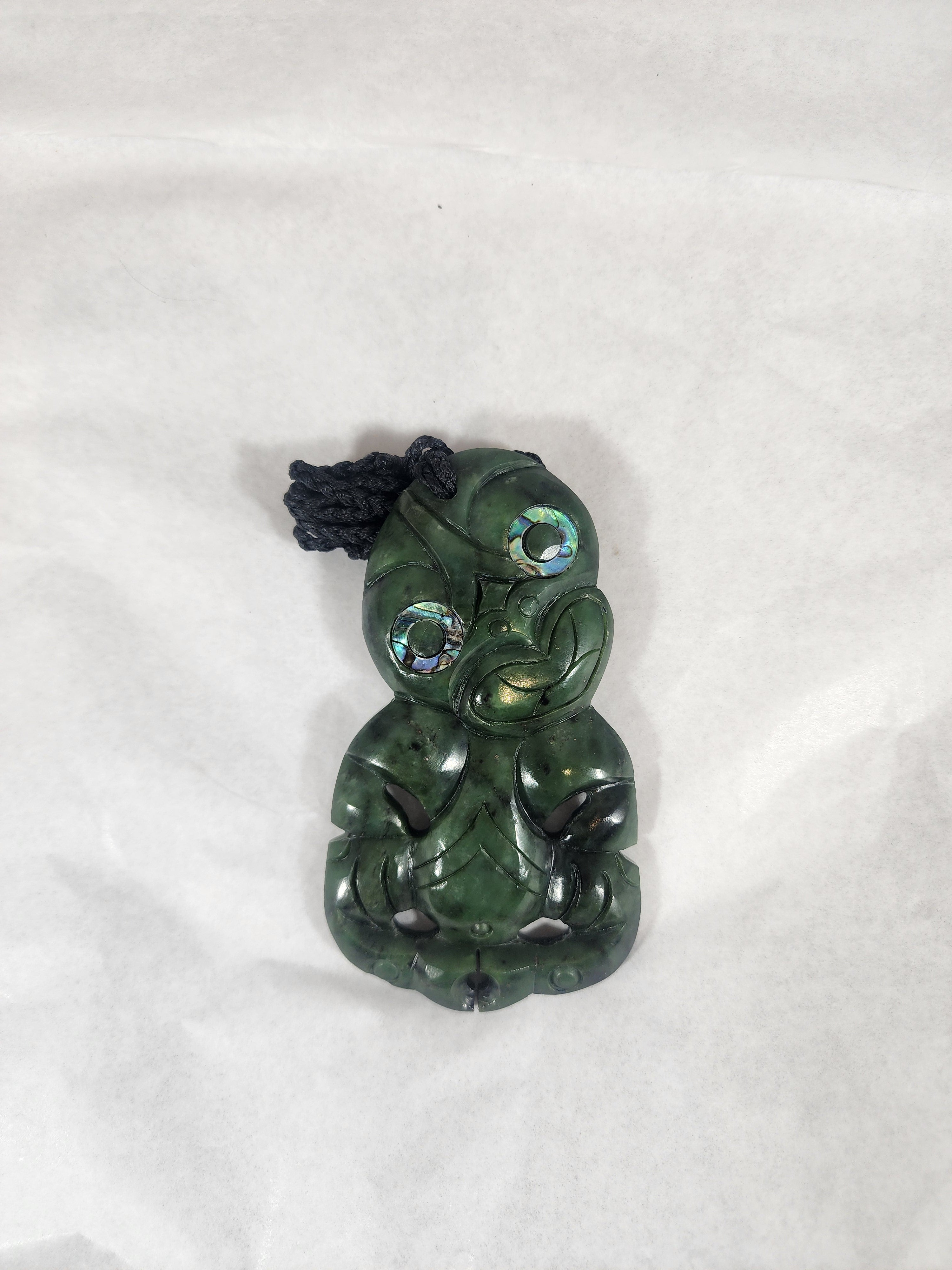 XL Tiki with Paua Eyes - Pounamu