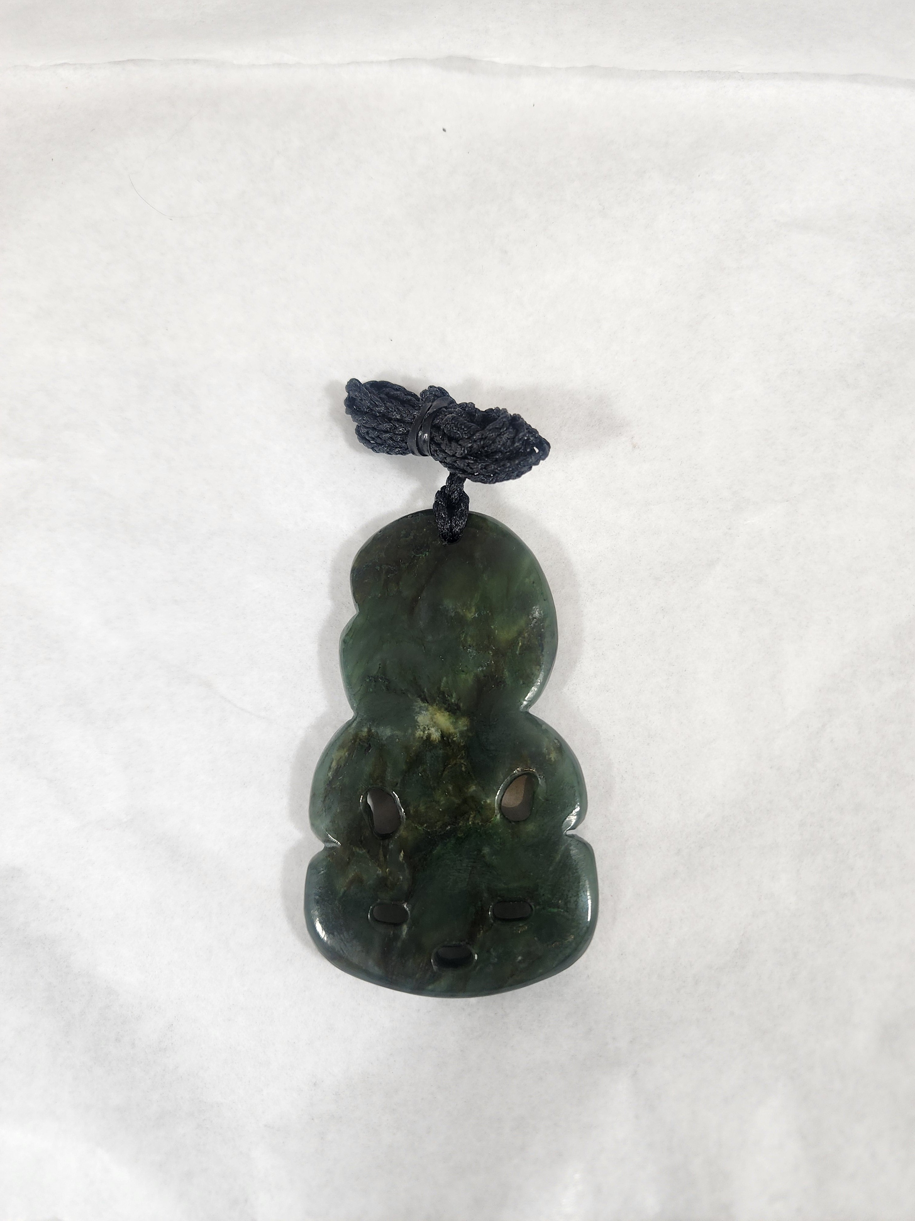 Large Tiki with Paua Eyes - Pounamu