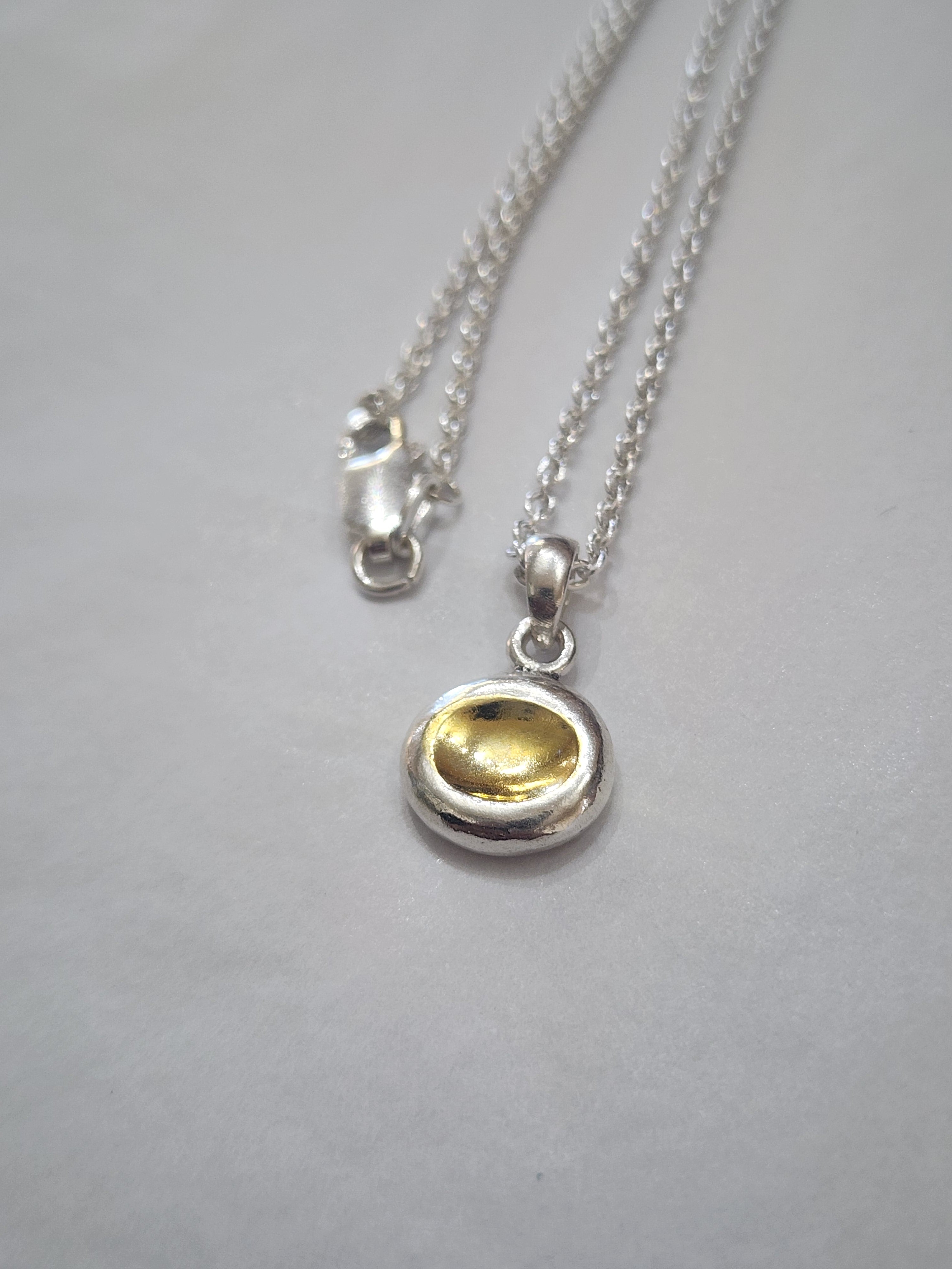 Fine Sterling Silver Concave Pendant