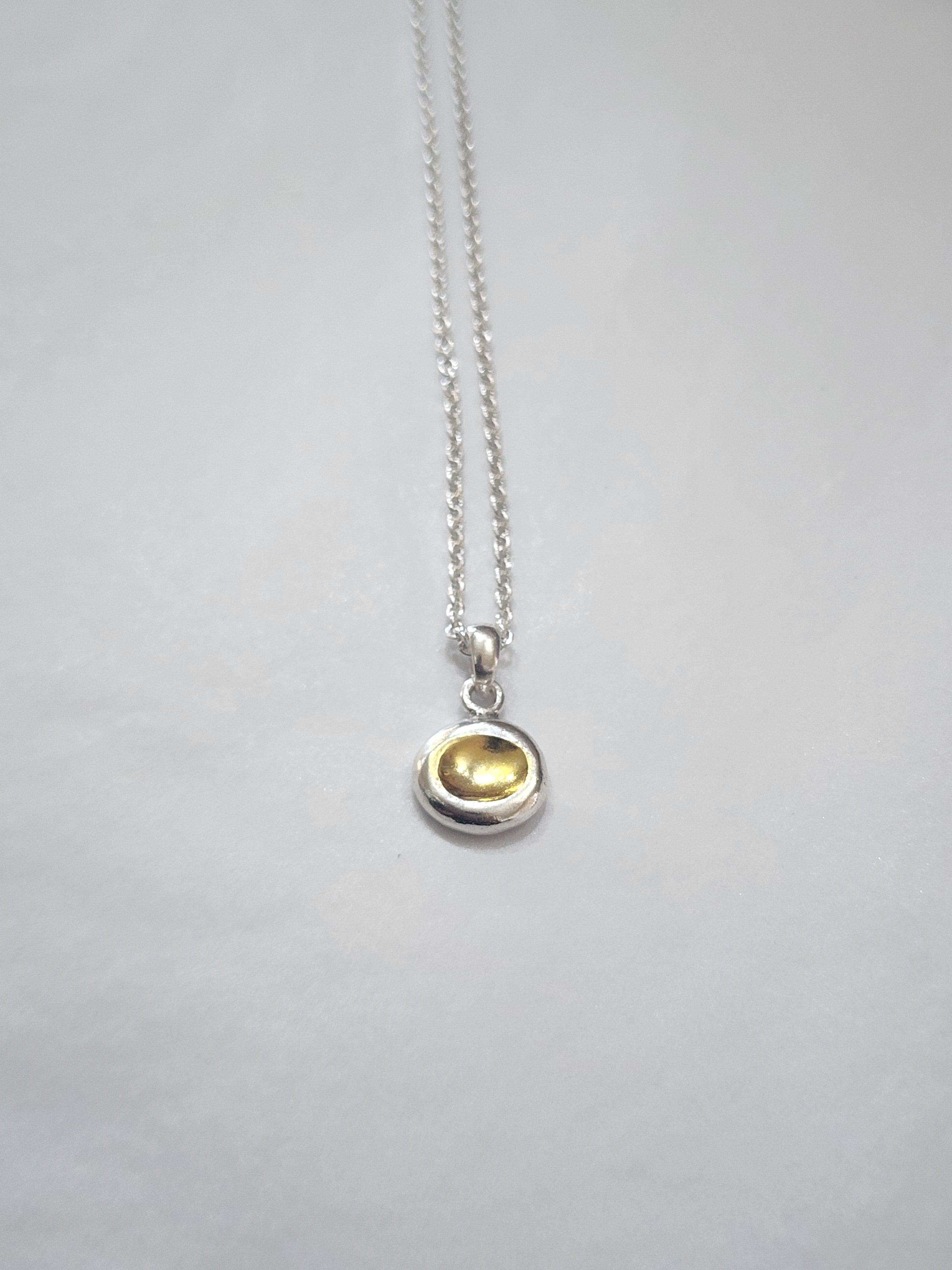Fine Sterling Silver Concave Pendant
