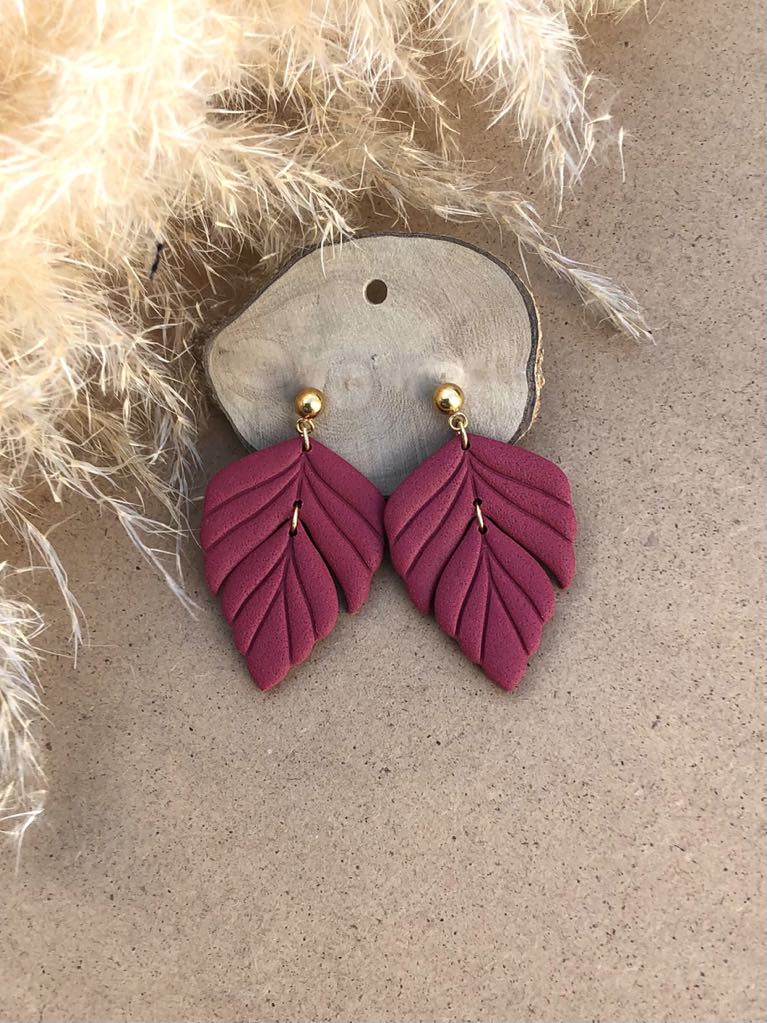 Leaf Raspberry - Earring