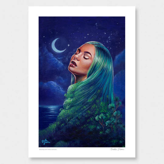 Moonlight Meditation - A4 Paper Print