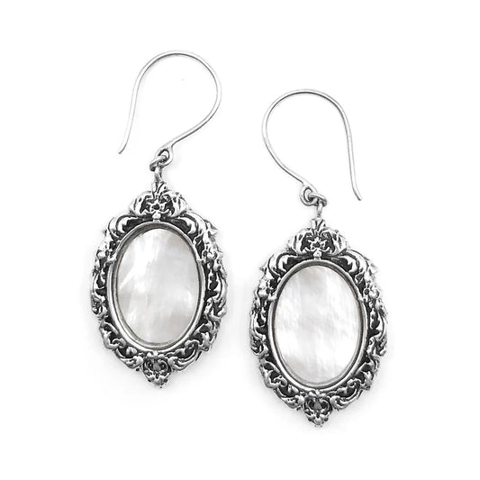 Antique Mirror Earring - Mother of Pearl