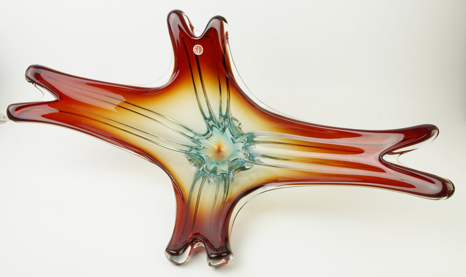 Red/Blue XL Murano Centrepiece