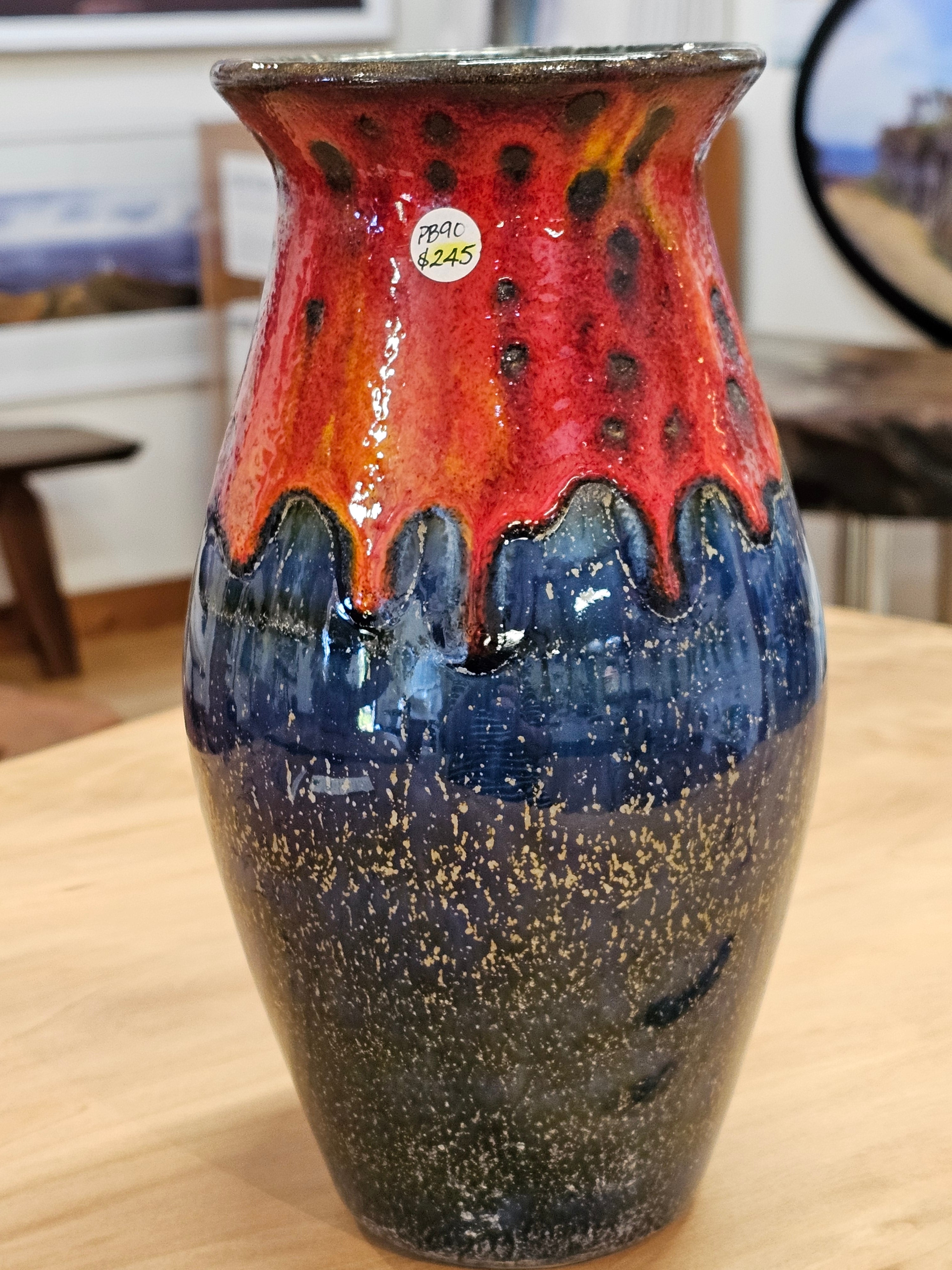 Lava Vase Fat Red/Blue