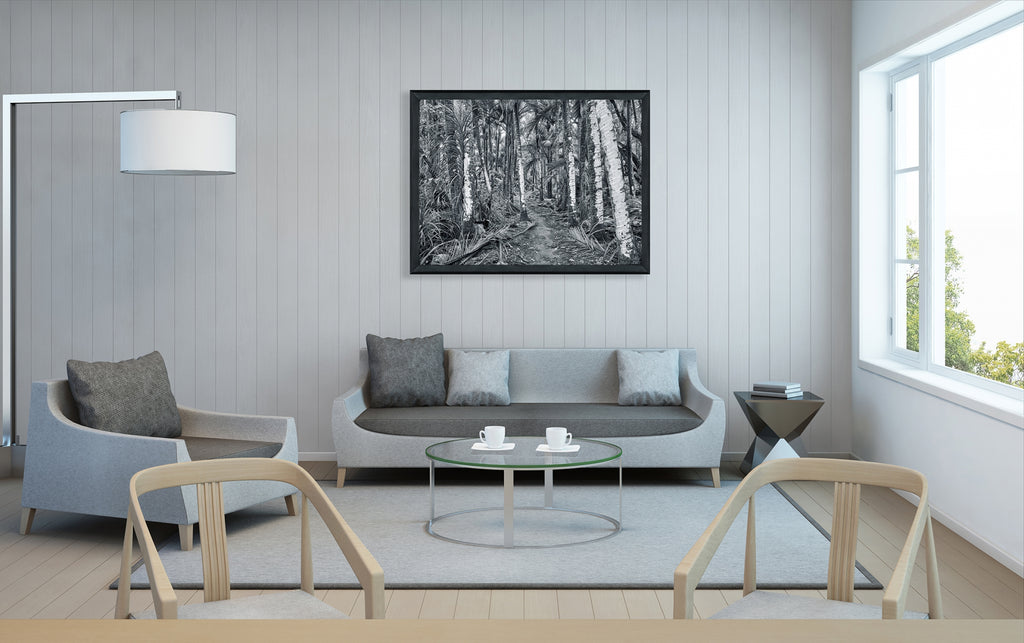 Shades of Silver - Framed Print on Canvas