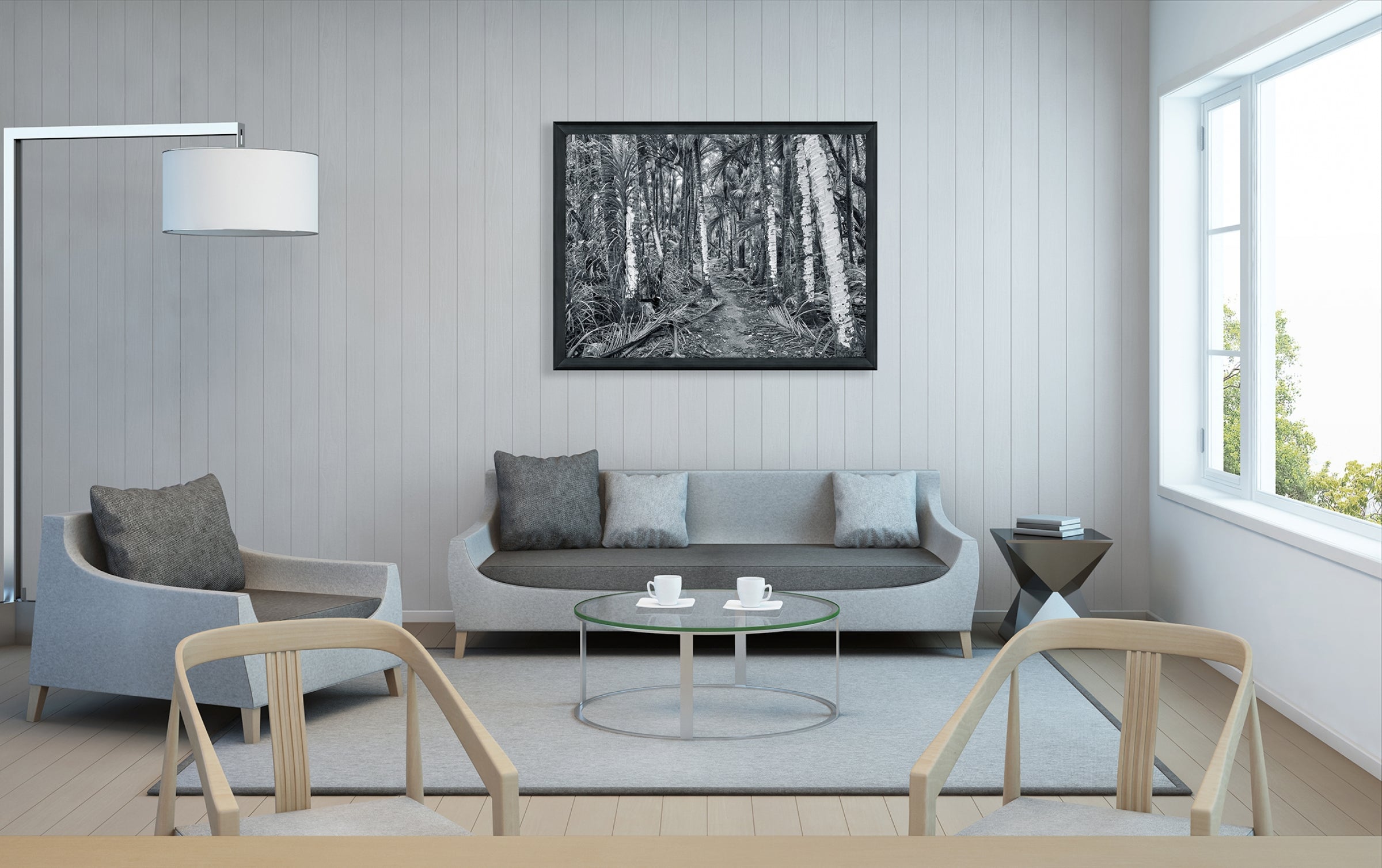 Shades of Silver - Framed Print on Canvas