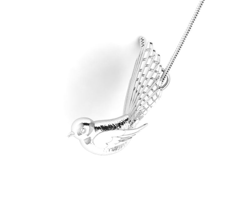 Large 3D Fantail (Piwakawaka) Pendant