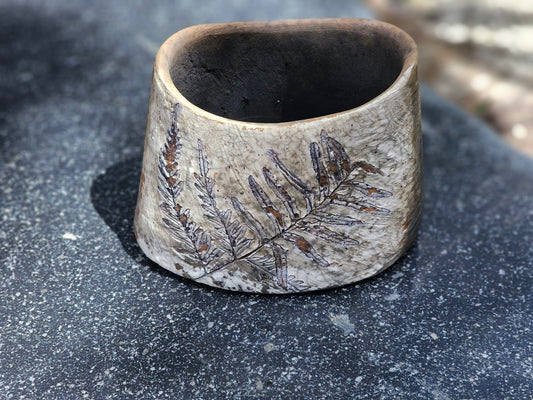 Raku Fern Pot