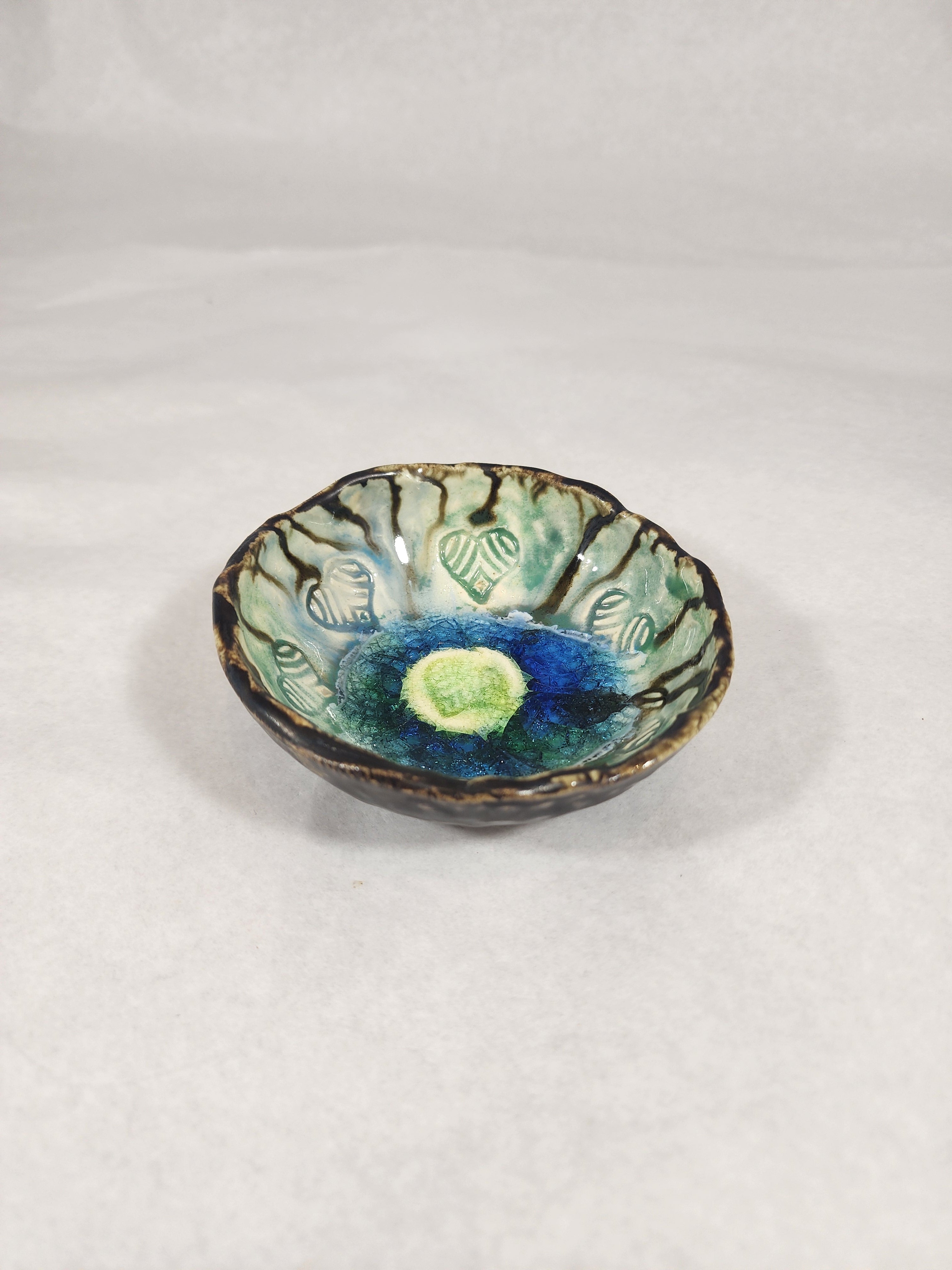 Tiny Heart Green/Blue Bowl