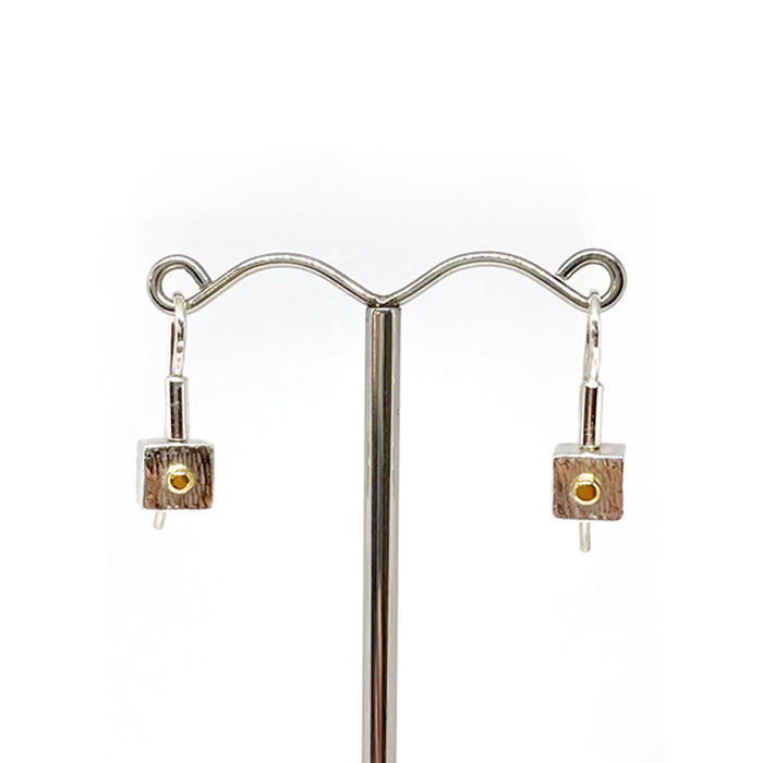 Solid Square Sterling Silver Earrings