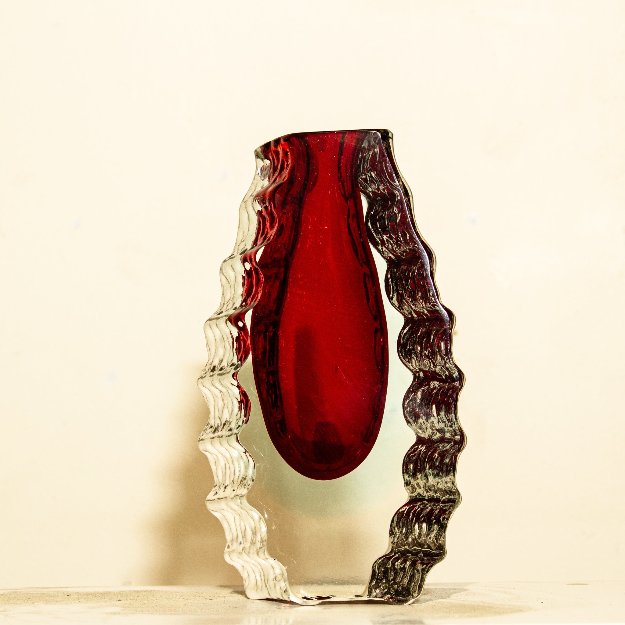 Red Slab Vase