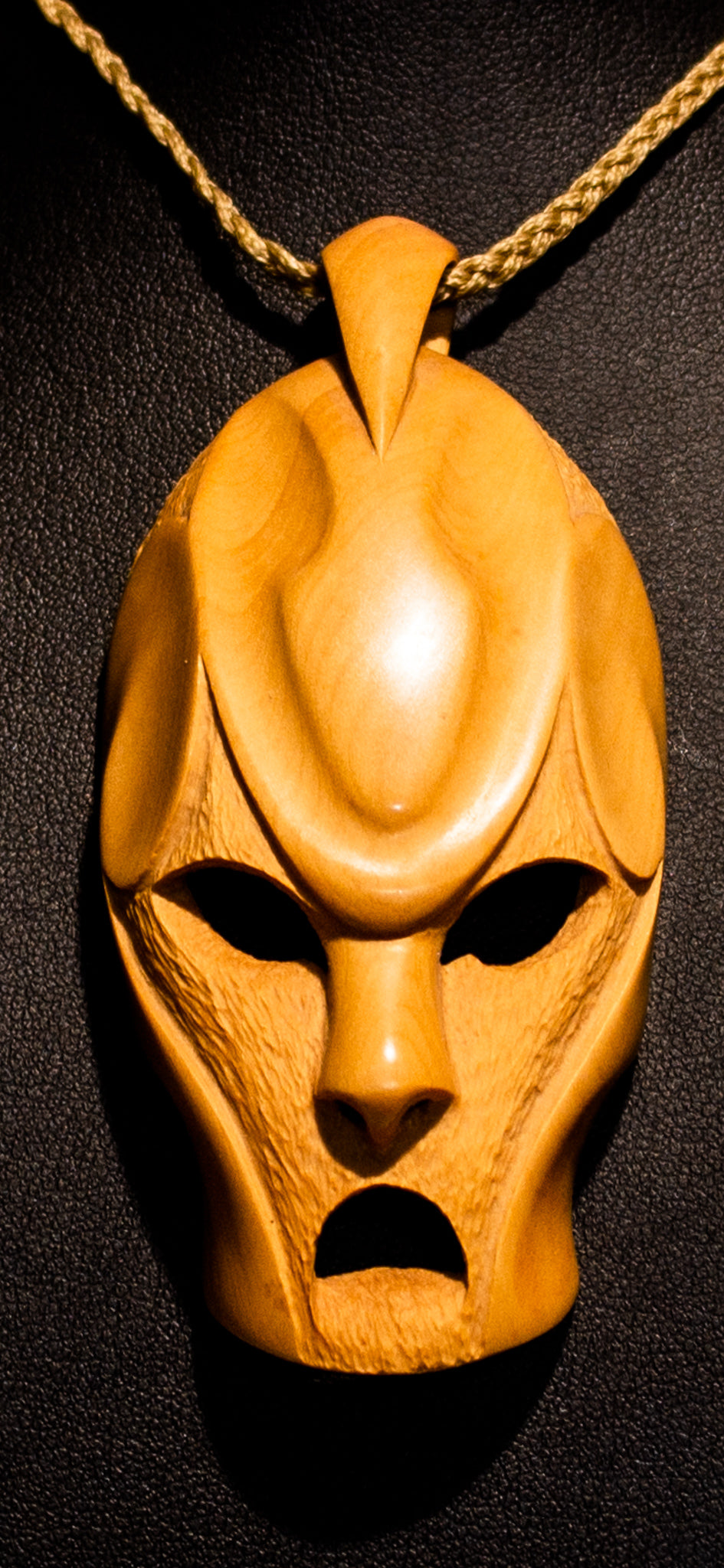 Box Wood Mask Pendant