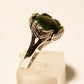 Ring –
Greenstone with Silver Fern Detail